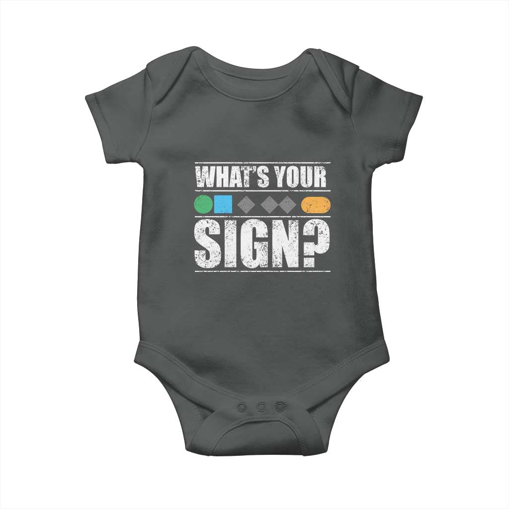 Funny Ski Snowboard Whats Your Sign Baby Onesie - Wonder Print Shop