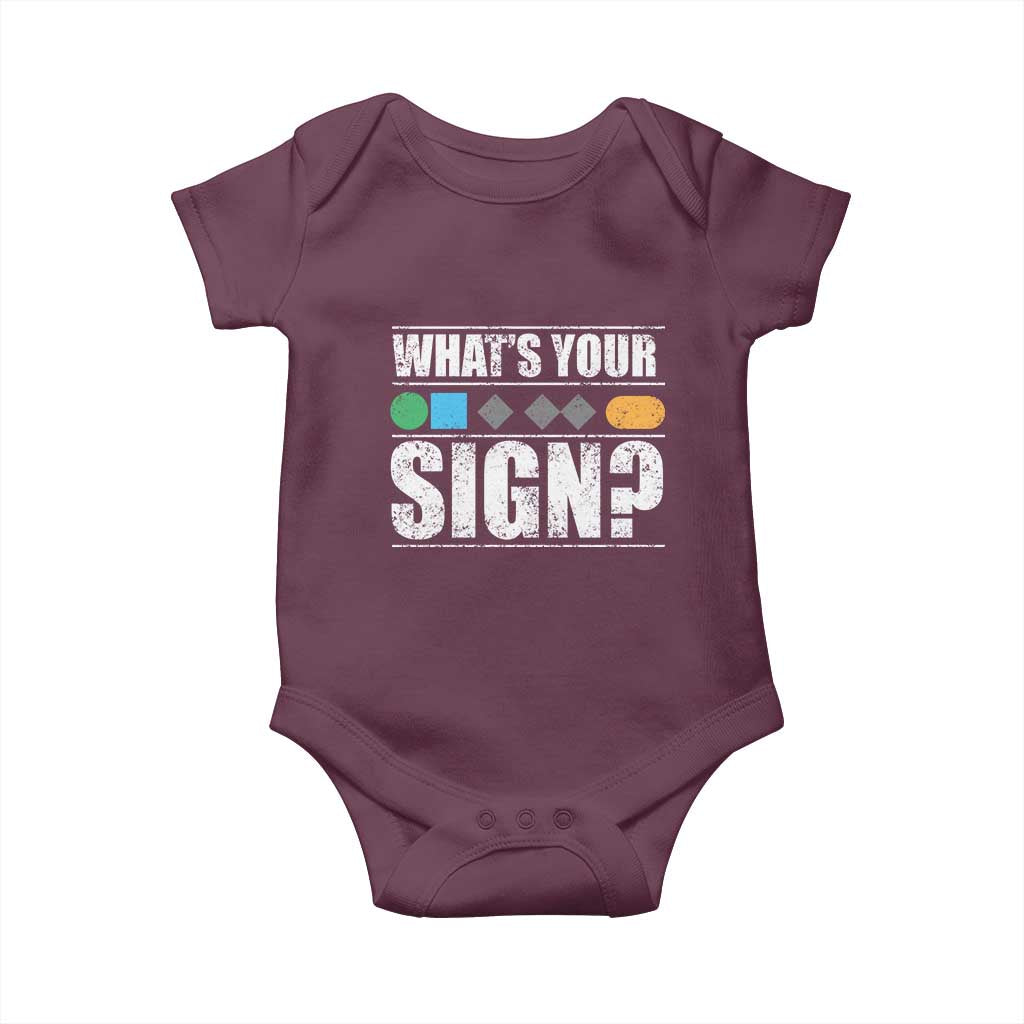 Funny Ski Snowboard Whats Your Sign Baby Onesie - Wonder Print Shop