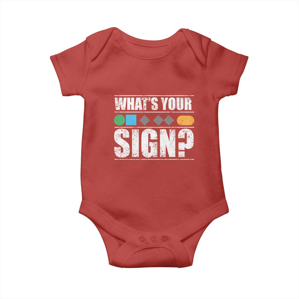 Funny Ski Snowboard Whats Your Sign Baby Onesie - Wonder Print Shop