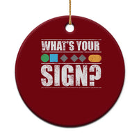 Funny Ski Snowboard Whats Your Sign Ceramic Ornament - Wonder Print Shop
