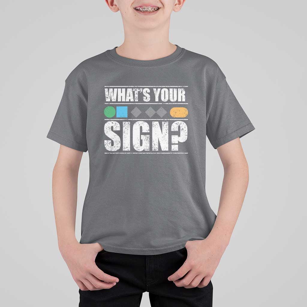 Funny Ski Snowboard Whats Your Sign T Shirt For Kid - Wonder Print Shop