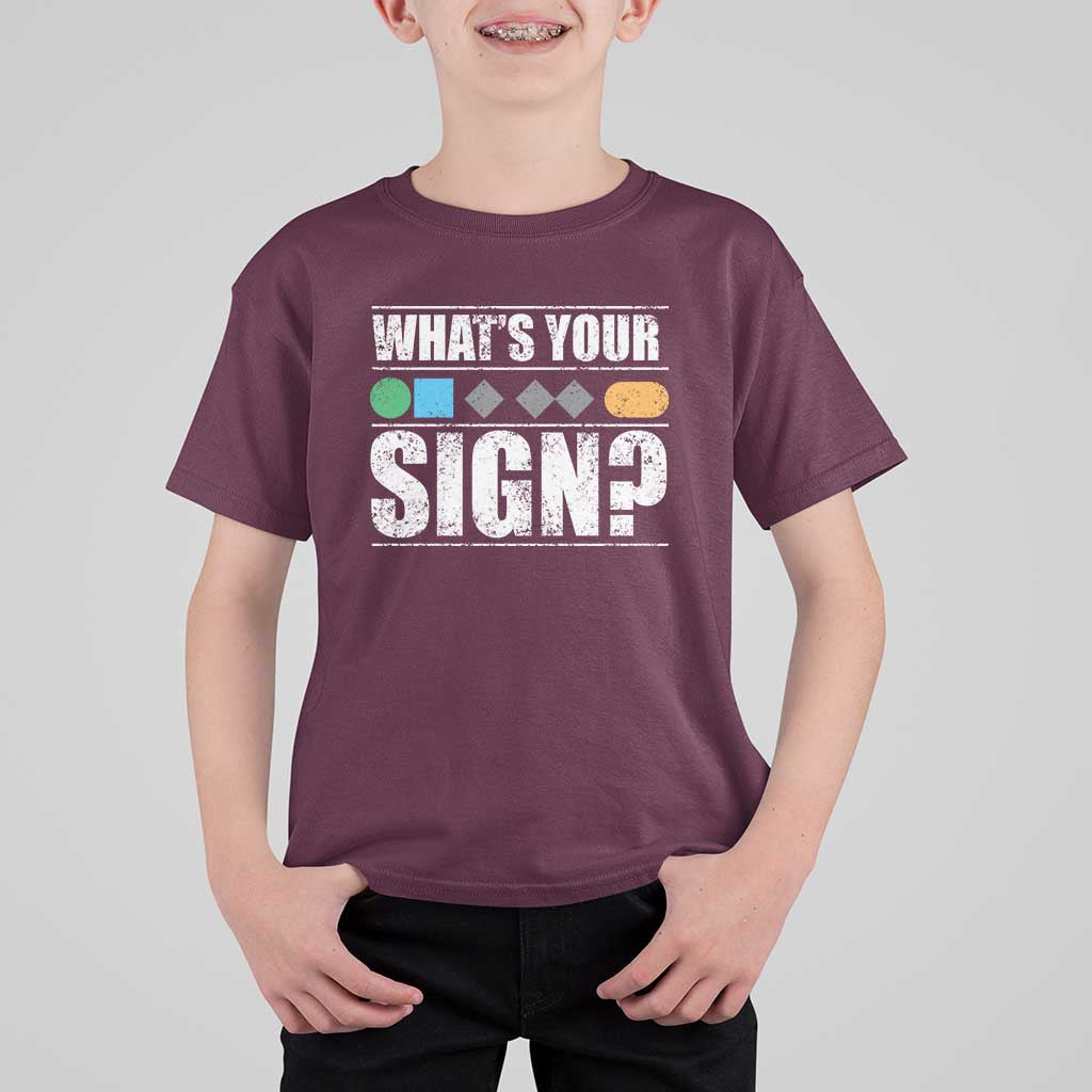 Funny Ski Snowboard Whats Your Sign T Shirt For Kid - Wonder Print Shop
