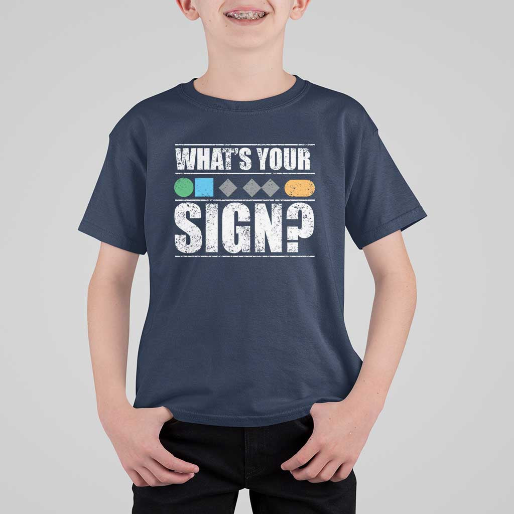 Funny Ski Snowboard Whats Your Sign T Shirt For Kid - Wonder Print Shop
