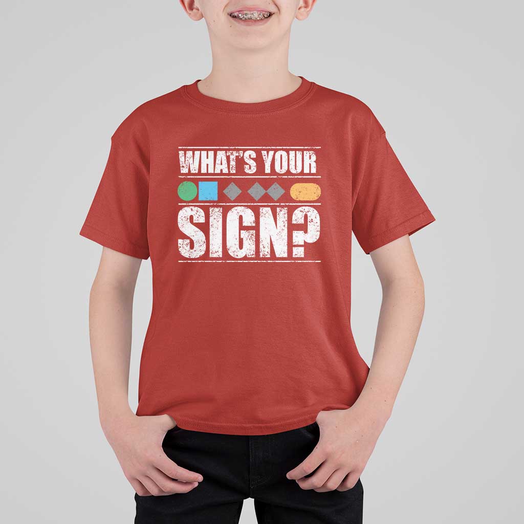 Funny Ski Snowboard Whats Your Sign T Shirt For Kid - Wonder Print Shop