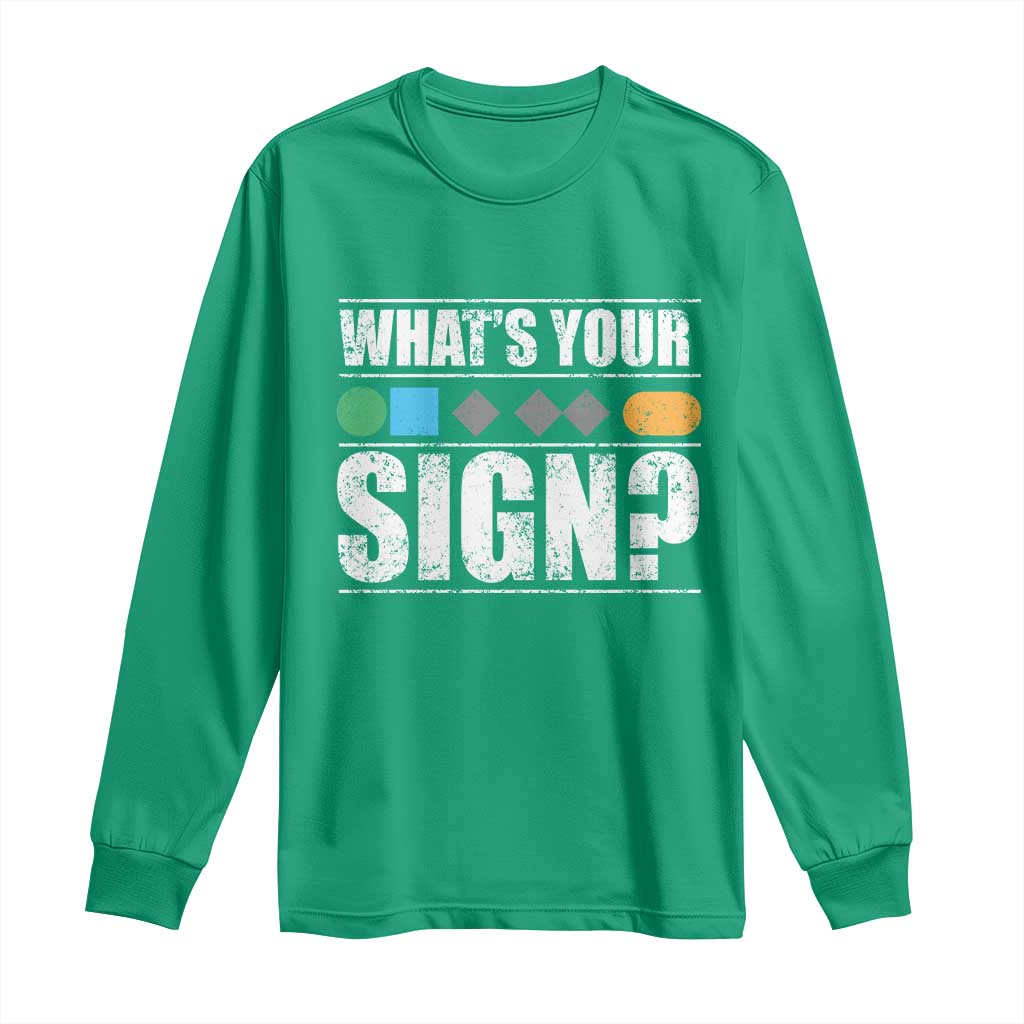 Funny Ski Snowboard Whats Your Sign Long Sleeve Shirt - Wonder Print Shop