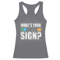Funny Ski Snowboard Whats Your Sign Racerback Tank Top - Wonder Print Shop