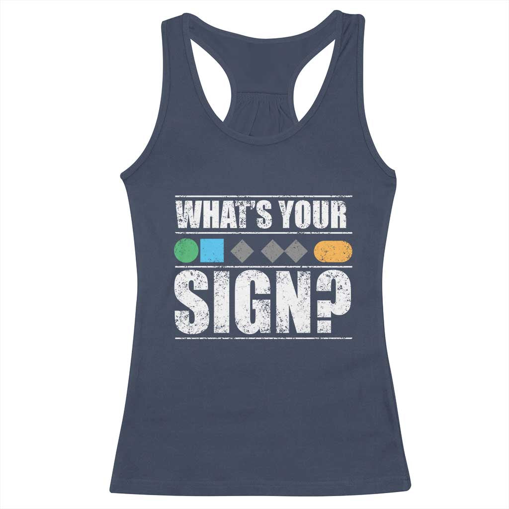 Funny Ski Snowboard Whats Your Sign Racerback Tank Top - Wonder Print Shop
