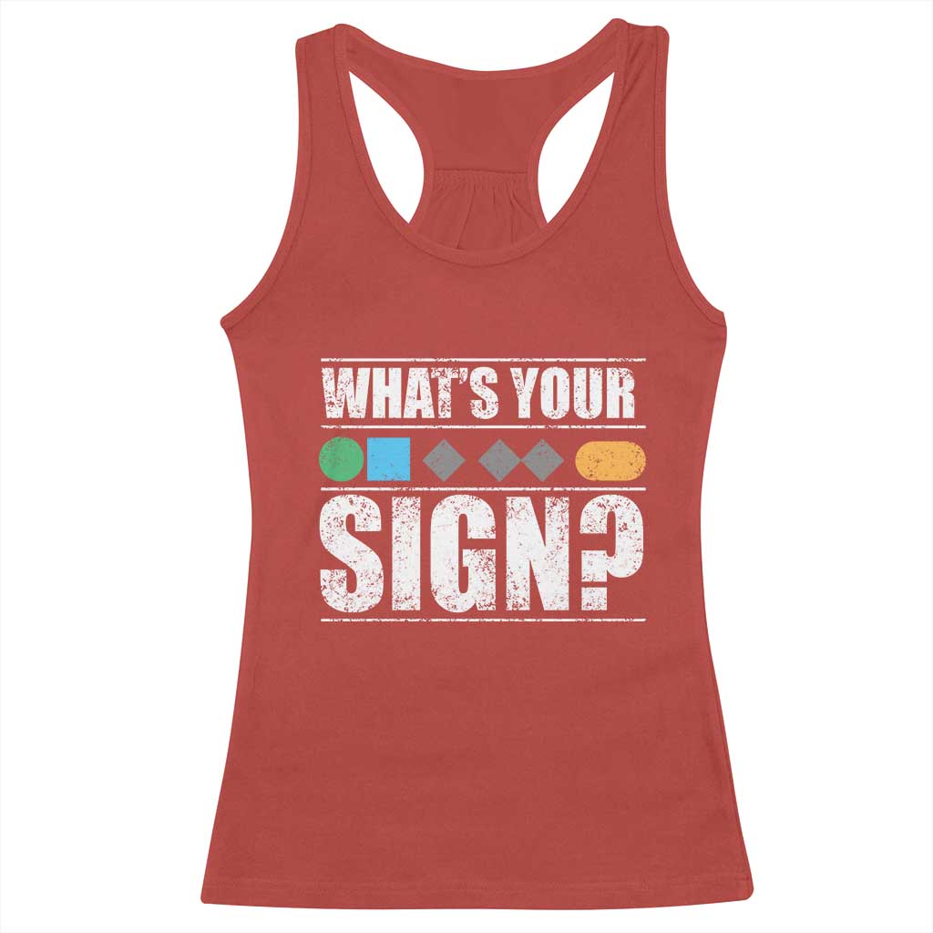 Funny Ski Snowboard Whats Your Sign Racerback Tank Top - Wonder Print Shop