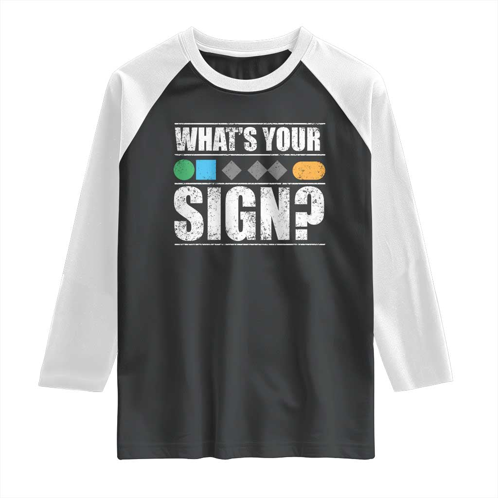 Funny Ski Snowboard Whats Your Sign Raglan Shirt - Wonder Print Shop