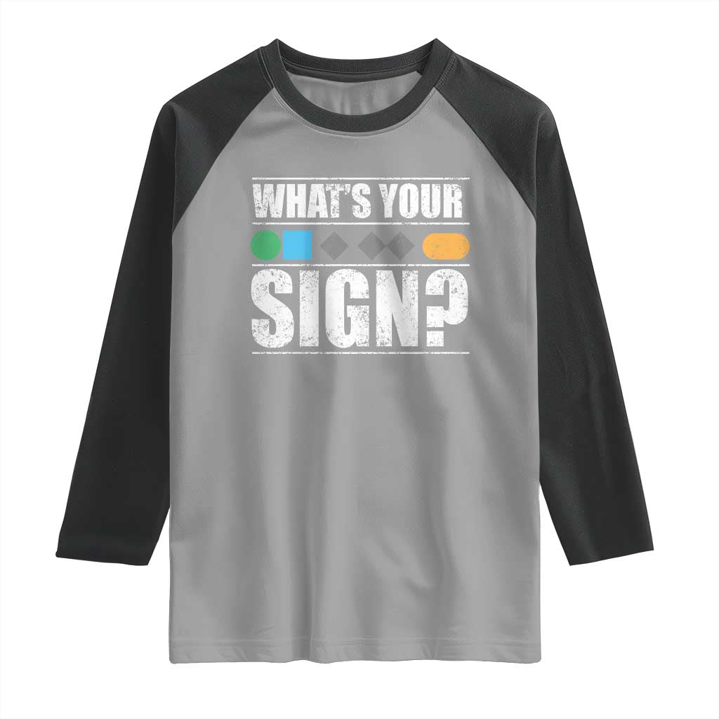 Funny Ski Snowboard Whats Your Sign Raglan Shirt - Wonder Print Shop