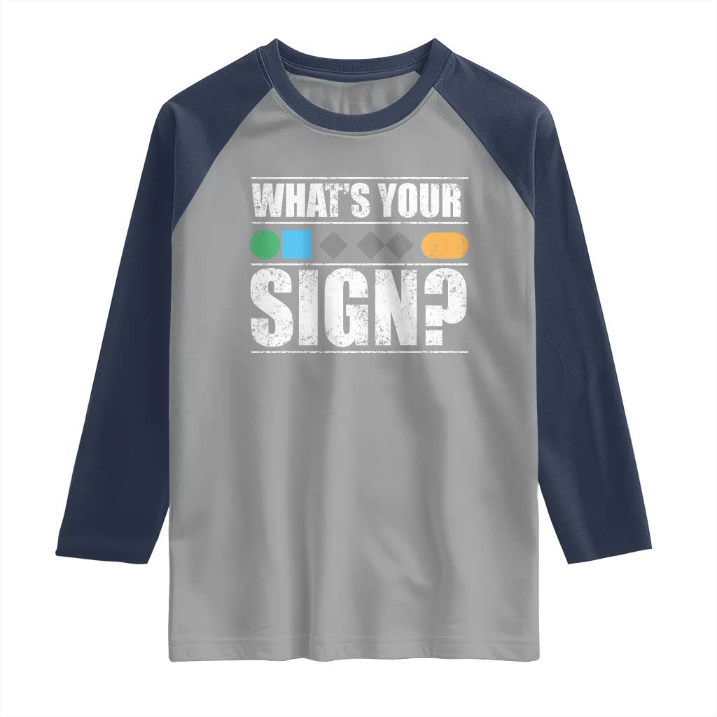 Funny Ski Snowboard Whats Your Sign Raglan Shirt - Wonder Print Shop