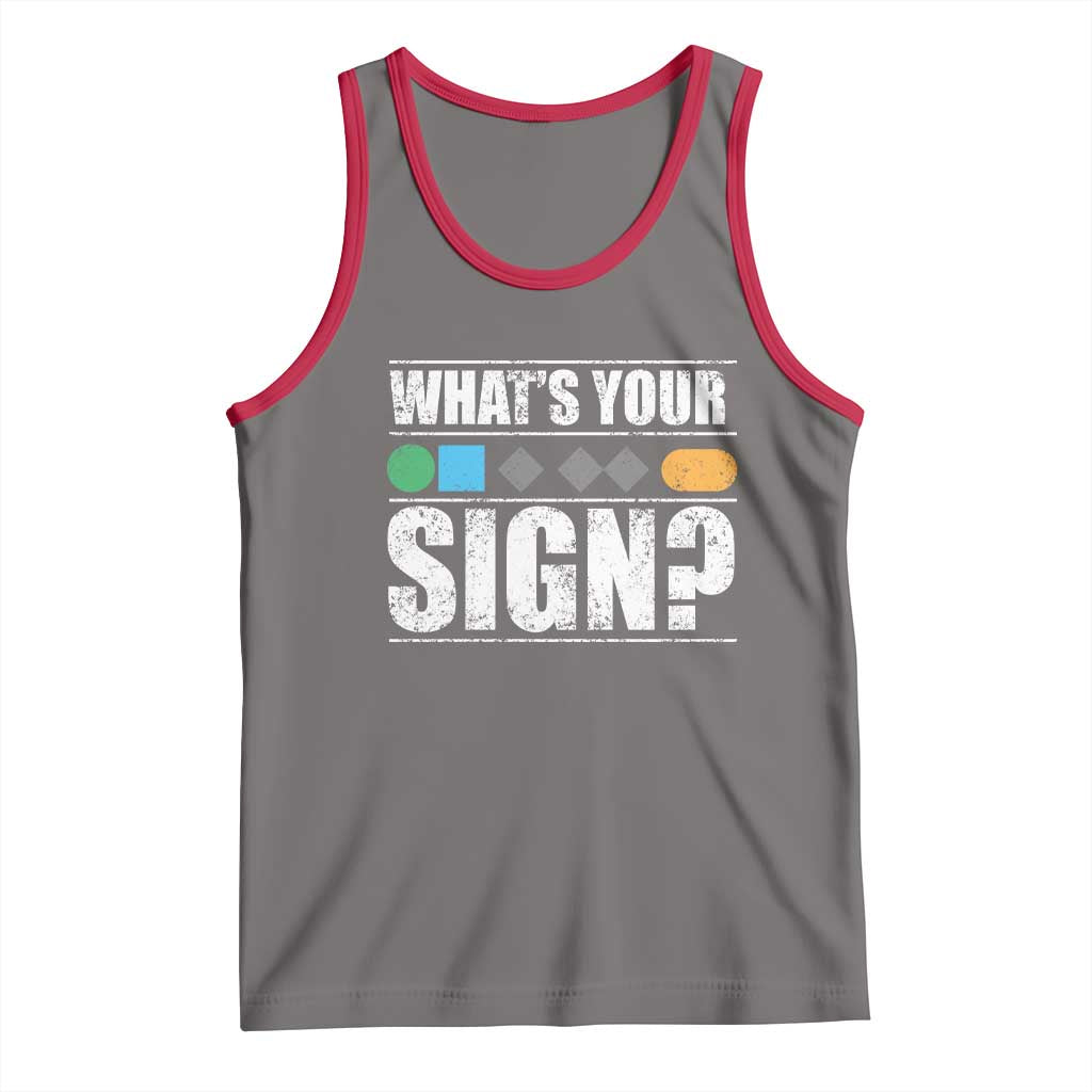 Funny Ski Snowboard Whats Your Sign Tank Top - Wonder Print Shop