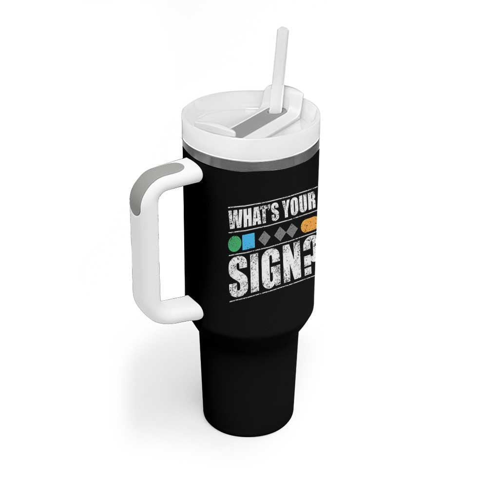 Funny Ski Snowboard Whats Your Sign Tumbler With Handle - Wonder Print Shop