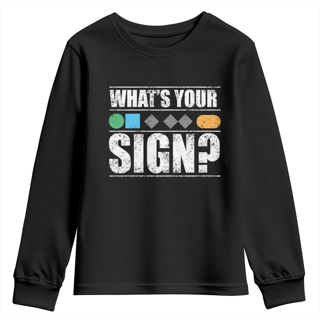 Funny Ski Snowboard Whats Your Sign Youth Sweatshirt - Wonder Print Shop