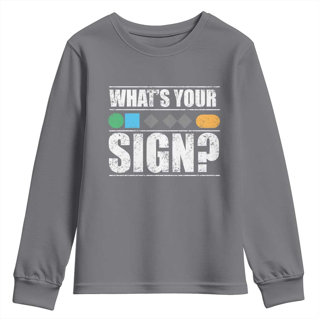 Funny Ski Snowboard Whats Your Sign Youth Sweatshirt - Wonder Print Shop