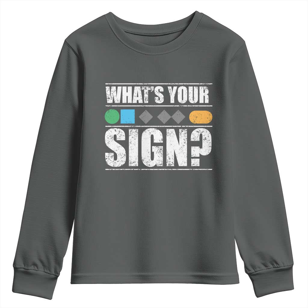 Funny Ski Snowboard Whats Your Sign Youth Sweatshirt - Wonder Print Shop