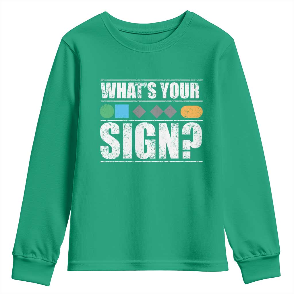 Funny Ski Snowboard Whats Your Sign Youth Sweatshirt - Wonder Print Shop