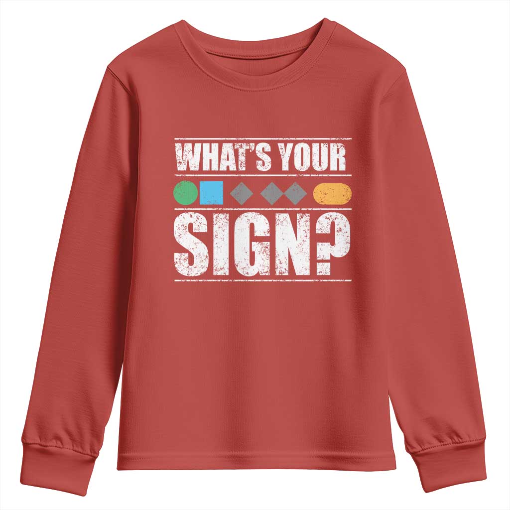Funny Ski Snowboard Whats Your Sign Youth Sweatshirt - Wonder Print Shop