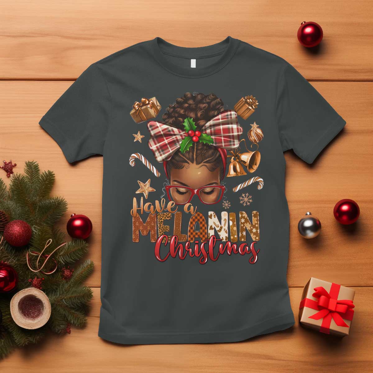 Have A Melanin Christmas African American Girl Xmas T Shirt - Wonder Print Shop