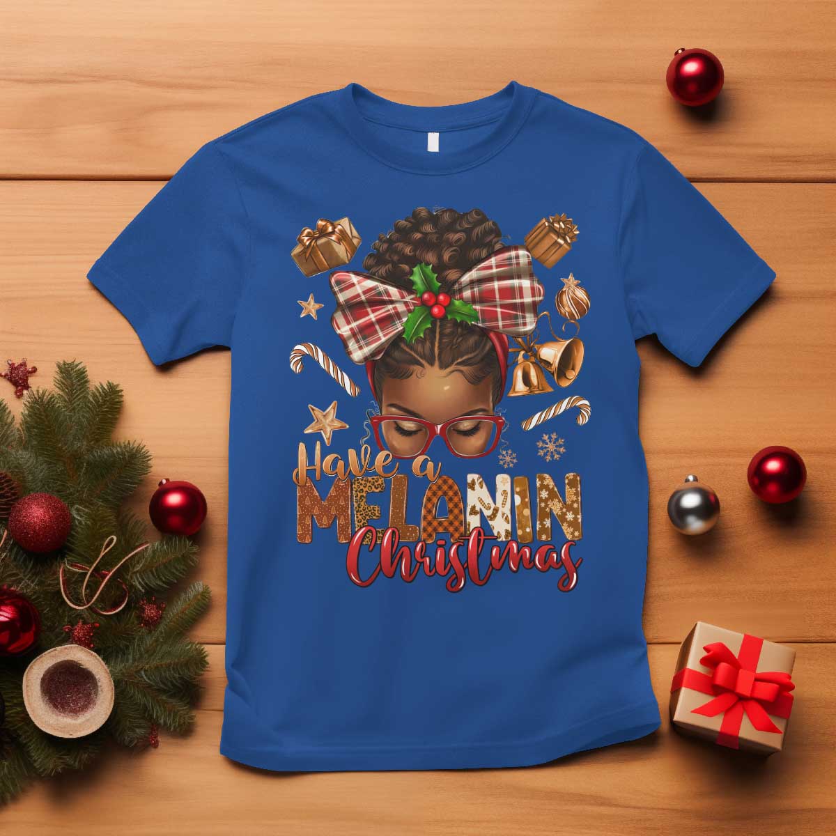 Have A Melanin Christmas African American Girl Xmas T Shirt - Wonder Print Shop
