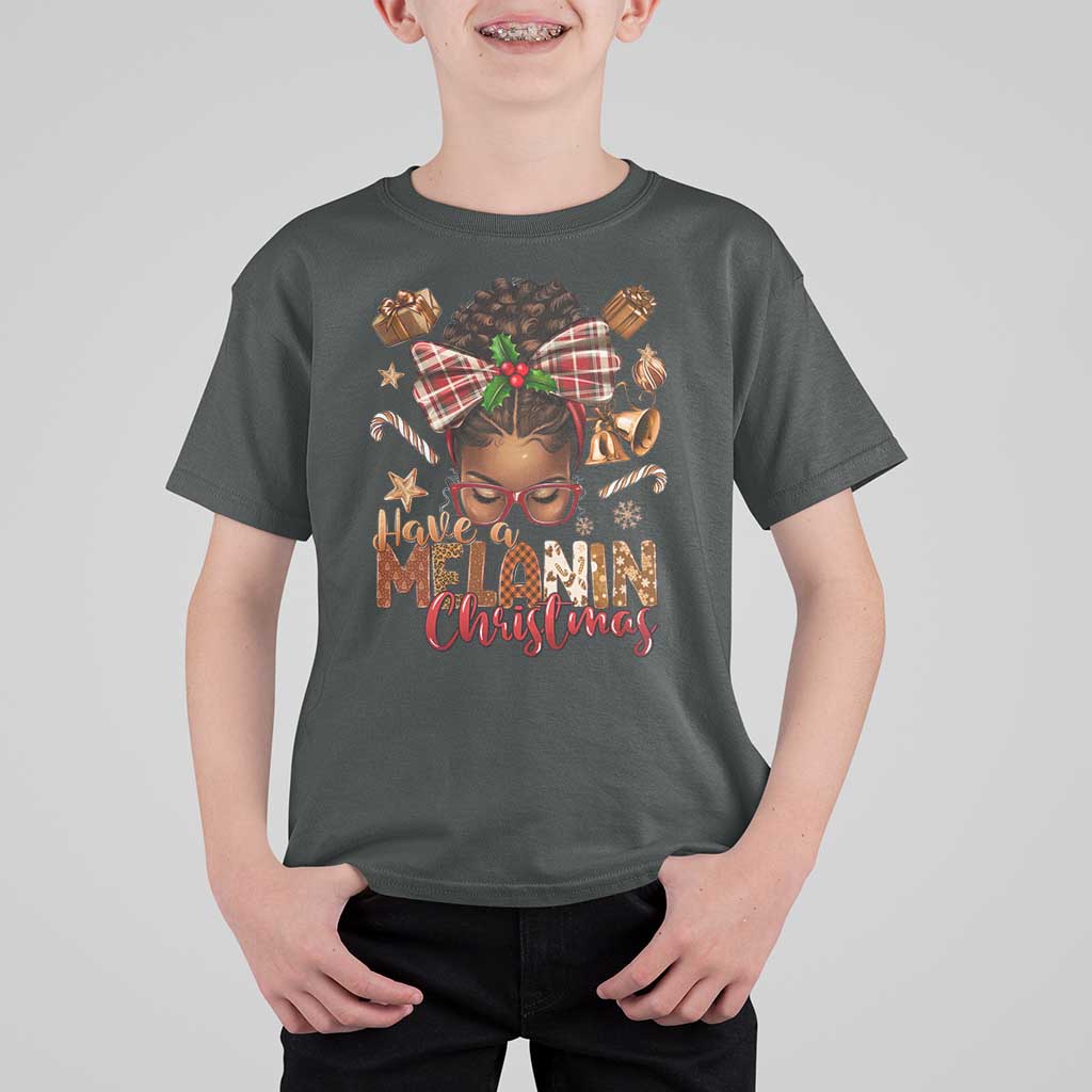 Have A Melanin Christmas African American Girl Xmas T Shirt For Kid - Wonder Print Shop