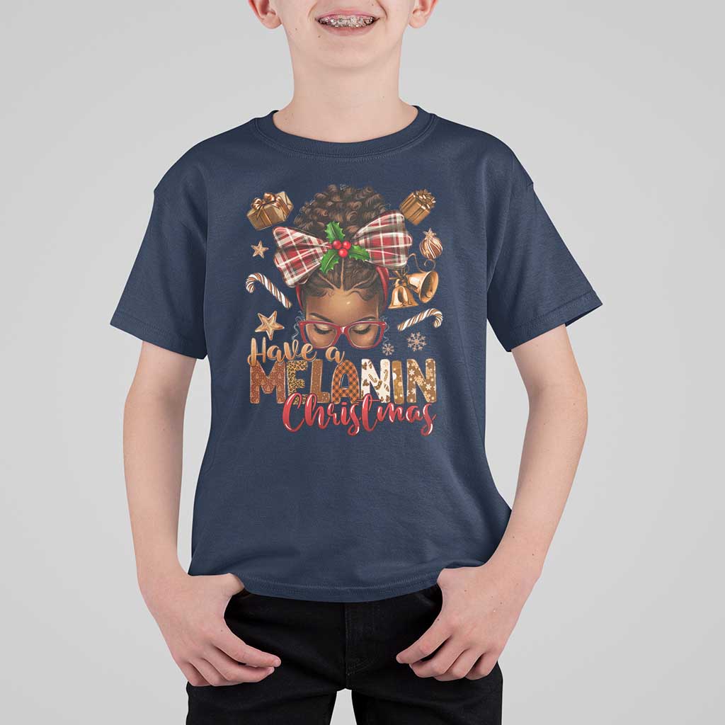 Have A Melanin Christmas African American Girl Xmas T Shirt For Kid - Wonder Print Shop