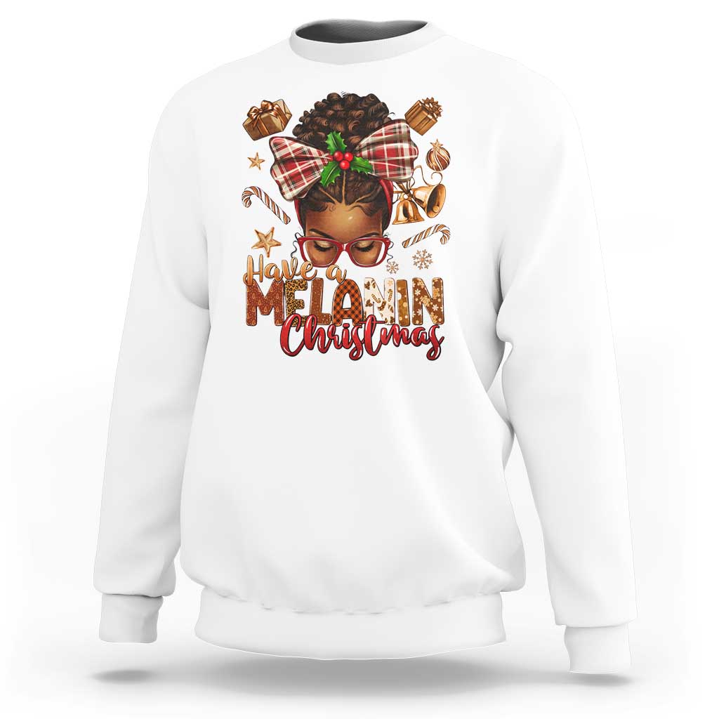 Have A Melanin Christmas African American Girl Xmas Sweatshirt - Wonder Print Shop