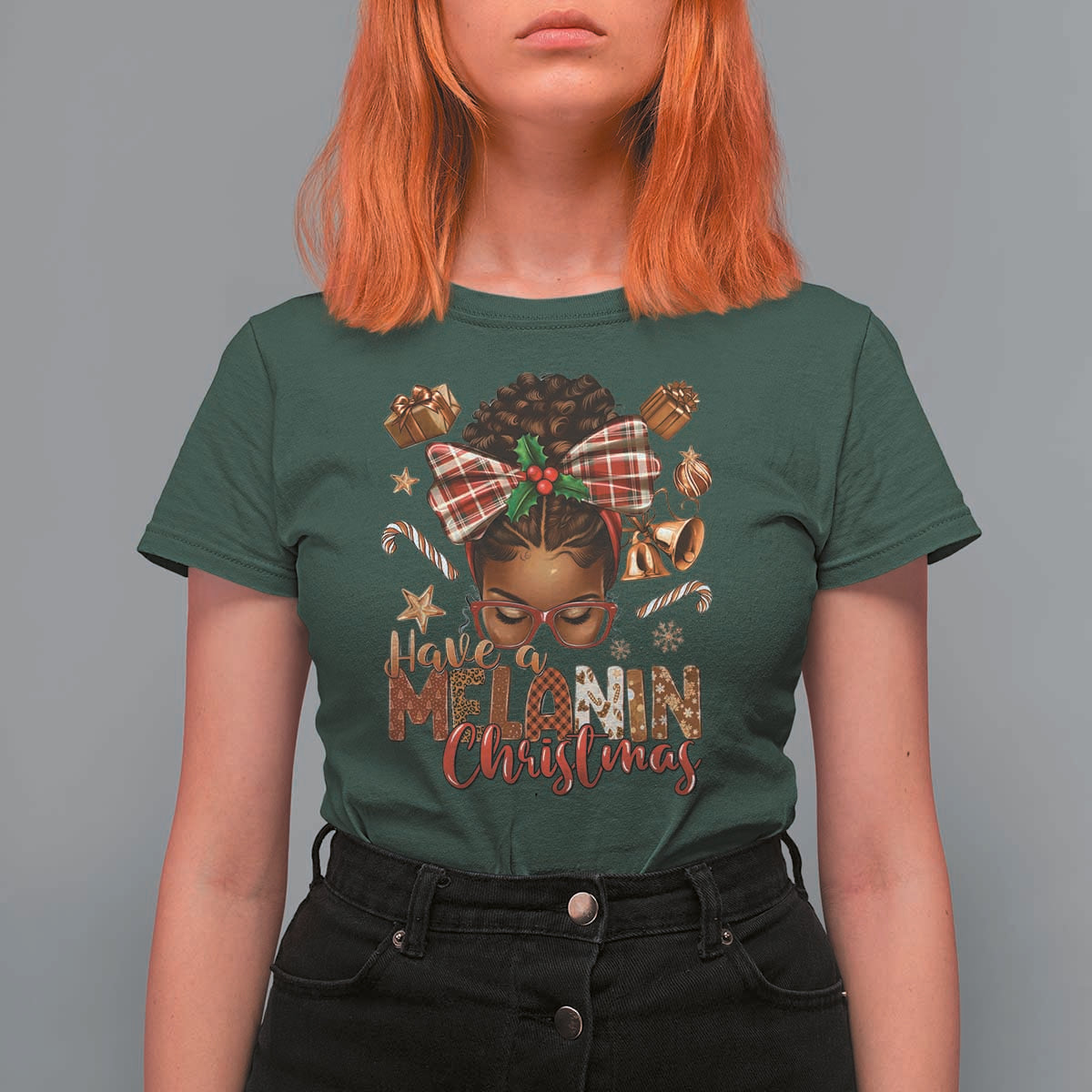 Have A Melanin Christmas African American Girl Xmas T Shirt For Women - Wonder Print Shop