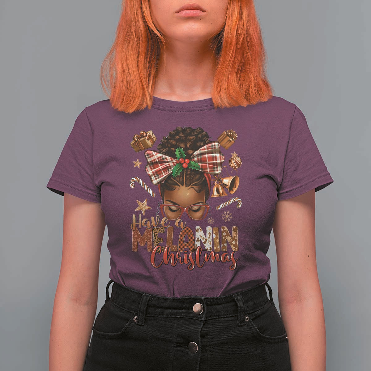 Have A Melanin Christmas African American Girl Xmas T Shirt For Women - Wonder Print Shop