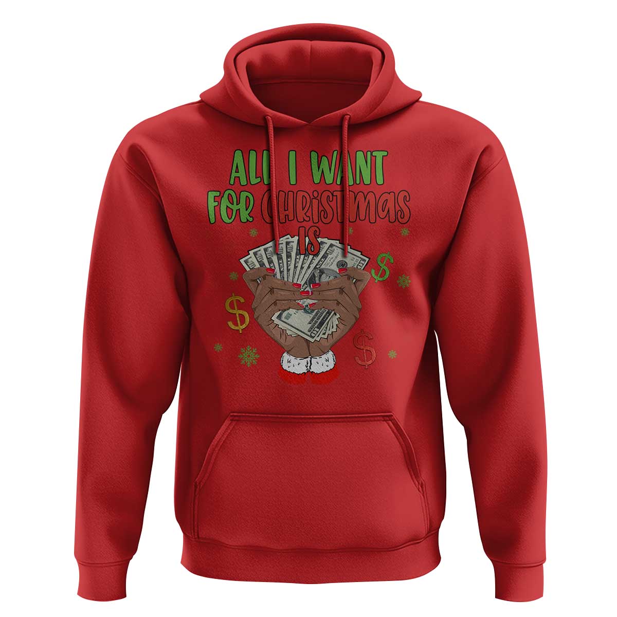 Funny All I Want For Christmas Is Money Hoodie Xmas Melanin Black African American Hands