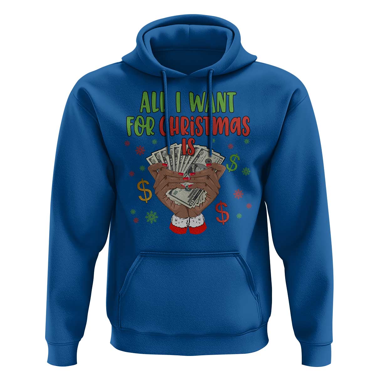 Funny All I Want For Christmas Is Money Hoodie Xmas Melanin Black African American Hands