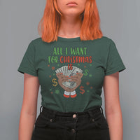Funny All I Want For Christmas Is Money T Shirt For Women Xmas Melanin Black African American Hands - Wonder Print Shop