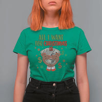 Funny All I Want For Christmas Is Money T Shirt For Women Xmas Melanin Black African American Hands - Wonder Print Shop