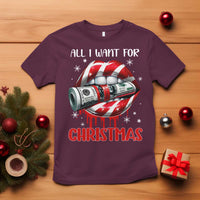 Funny All I Want For Christmas Is Money T Shirt Candy Cane Lips - Wonder Print Shop