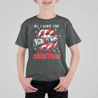 Funny All I Want For Christmas Is Money T Shirt For Kid Candy Cane Lips - Wonder Print Shop