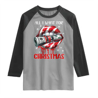 Funny All I Want For Christmas Is Money Raglan Shirt Candy Cane Lips - Wonder Print Shop