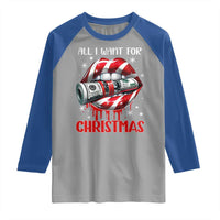 Funny All I Want For Christmas Is Money Raglan Shirt Candy Cane Lips - Wonder Print Shop