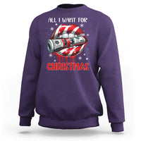 Funny All I Want For Christmas Is Money Sweatshirt Candy Cane Lips - Wonder Print Shop