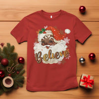 Funny Retro Black Santa Christmas T Shirt Believe African American Xmas - Wonder Print Shop