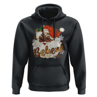 Funny Retro Black Santa Christmas Hoodie Believe African American Xmas