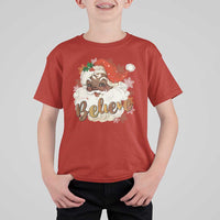 Funny Retro Black Santa Christmas T Shirt For Kid Believe African American Xmas - Wonder Print Shop