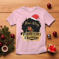 Have A Melanin Christmas African American Santa Girl Xmas T Shirt - Wonder Print Shop