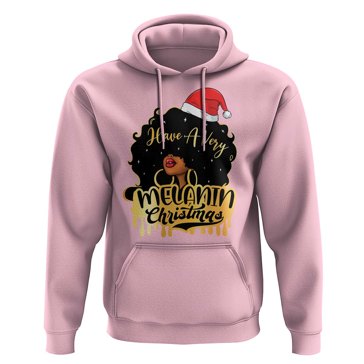 Have A Melanin Christmas African American Santa Girl Xmas Hoodie