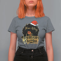 Have A Melanin Christmas African American Santa Girl Xmas T Shirt For Women - Wonder Print Shop