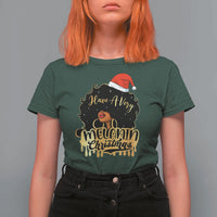 Have A Melanin Christmas African American Santa Girl Xmas T Shirt For Women - Wonder Print Shop