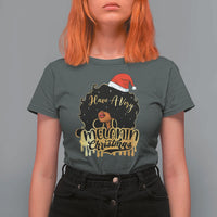 Have A Melanin Christmas African American Santa Girl Xmas T Shirt For Women - Wonder Print Shop
