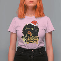 Have A Melanin Christmas African American Santa Girl Xmas T Shirt For Women - Wonder Print Shop