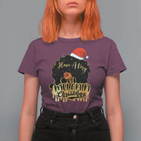 Have A Melanin Christmas African American Santa Girl Xmas T Shirt For Women - Wonder Print Shop