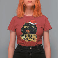 Have A Melanin Christmas African American Santa Girl Xmas T Shirt For Women - Wonder Print Shop