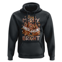 Funny African American Christmas Hoodie Stay Merry And Bright Black Melanin Girl